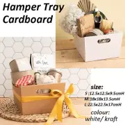 5 pcs Kraft or White Hamper Tray with Handles Gift Wrap Present Box