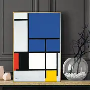 Blue Plane By Piet Mondrian Canvas Wall Art