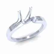 14k Gold Round Stone Solitaire Engagement Ring Setting For Women