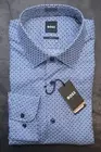 Hugo Boss Men's Hank Kent Slim Fit Dark Blue Cotton Dress Shirt 37 14.5