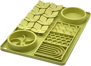 Evenco Slow Feeder Bowl, Silicone Lick Mat with Suction Cups for Dog Cat, Snuffle Mat for Pet Smell Training, Puzzle Toys for Bored Puppy, Pet Bowl for Slow Eating and Keep Busy (Green)