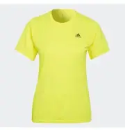 ADIDAS Women's Run Icon T-Shirt Yellow Ladies Size UK Large 16-18 NEW