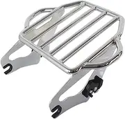 YHMOTO Detachable King Two Up Tour Pak Luggage Rack Compatible for Harley Davidson Touring Road King Street Electra Glide 2009-2022 (Chrome)