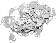 Uonlytech 100pcs Steel Sim Ejectors for Cellphones Tablets Opening Needles Practical Tools for Key Chains Sharing Silver