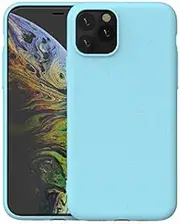 Earthly & Co. iPhone 11/iPhone 11 Pro/iPhone 11 Pro Max Phone Case: Eco-Friendly 100% Biodegradable - 1.5mm Full Body Protection with Raised Lip - Plastic Free (iPhone 11, Blue)