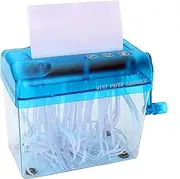 Mini Hand Shredder Portable Paper Shredder A6 Manual Shredder Documents Paper Cutting Tool Home Office Desktop Stationery-Blue