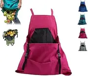 Cross Back Gardening Apron with Deep Kangaroo Release Pockets, Adjustable Waterproof Canvas Garden Apron for Garden