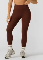 [Lorna Jane] Amy Phone Pocket Ankle Biter Tech Leggings in Brown, Size - Small S Truffle