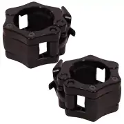 Pair of 50mm Barbell Collar Clamp Lock Jaw for Olympic Barbells (Black)