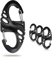 12-Pack Plastic Carabiner Clips: Mini Snap Hooks for Keychains, Backpacks