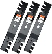 Grasscool 54 Inch Mower Blades for MTD Cub Cadet 742-0677 942-0677 RZT54 RZT-S54 SLT1554 GT1554 LGT1054 GT1054 GTX1054 T310 54''Deck Lawn Mower (Toothed Mulching)