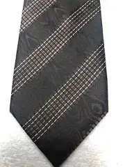 SARTORIA MENS TIE BLACK BROWN WITH WHITE 4 X 60 NWT