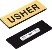 30 Pack Usher Badges for Church, round Corner Acrylic Usher Name Tags with Pins