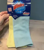 Windex by Libman Premium Kitchen Microfiber Cloths Chamois 2 pack 11.8x11.8 NEW
