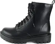 [Soda] FIRM - Lug Sole Combat Ankle Bootie Lace up w/Side Zipper