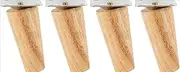 Hophelia 4 Pcs Wooden Furniture Legs, Oblique 8cm, Solid Wood & Iron, Rustic Contemporary, Screw-In, Paint (Natural Oak), 4 Pieces, 8cm Thick