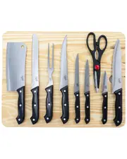 Gibson Home Wildcraft 10pc Cutlery Set with Wooden Cutting Board