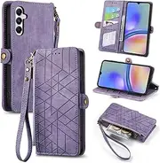 Compatible with Samsung Galaxy A04s 4G Case,Compatible with Samsung Galaxy A04s 4G Card Holder PU Leather Flip Stand Magnetic Closure Phone Cover Purple