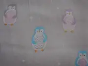 Flannelette Fitted Penguins Grey Cot Sheet Handmade
