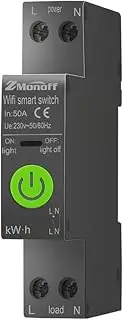 Generic Smart Circuit Breaker, 63A WiFi Enabled, Remote Control, Over/Under Voltage Protection, Black