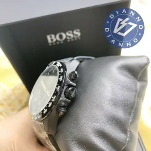 帝安諾 -實體店面 含保固 帝安諾-BOSS 男錶 黑 圓形 精鋼錶殼 精鋼錶帶 石英手錶 三眼錶面 日期 44mm 1513754【APP下單享4%點數】