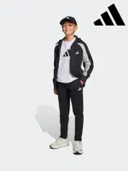 adidas Black Essentials Colorblock Fleece Tracksuit Kids (E67915) | $104