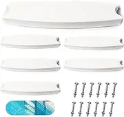TonGass (6-Pack, White) 18" Universal Swimming Pool Ladder Rung Step Replacement with Stainless Steel Bolts Compatible with Inground Above Ground Pool Heavy-Duty Molded Plastic Ladder Step Parts