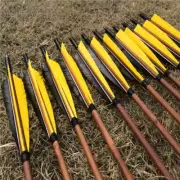 28/30/32"Spine 400-500 Handmade Bamboo Arrows for Hunting Recurve Bow or Longbow
