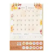 Midori 2025 Calendar Tabletop S Country Time Floral Pattern 31312006 24