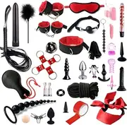 Multiple Toys for Adult Couple Sex Restraintant Set Adjustable Sexy Straps Blindfold BDSM Game Women Chain Wrist Handcuff Restraints Bondaged Adult kit Sex Bondaged for Couple Sunglasses(35pcs)