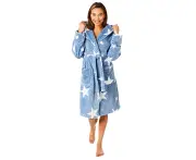 Womens Star Print Dressing Gown (Blue) - PB315