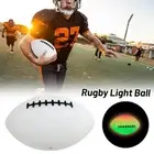 Light Up American Football Ball Glow In Dark Rugby Ball Glowing Match Night H0P2
