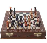 Handmade Crusaders Chess Set – Exquisite Craftsmanship, Walnut Wood Chessboard