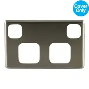 QCE Double Powerpoint Aluminium Brushed Silver Metal Cover
