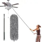Telescopic Microfiber Ceiling Fan Duster with Bendable Head 250cm Extendable Handle