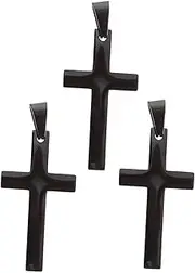 [GRADENEVE] Cross Necklace Cross Key Chain Pendants Religious Party Table Confetti Gold Cross Pendant Jewelry Cross Charms Rustic Cross Charms Black Cross Charm Decor Stainless Steel