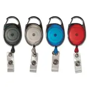 Advantus Carabiner-Style Retractable ID Card Reel 30" Extension Assorted Colors