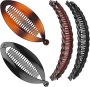4 Pieces Banana Hair Clips | Double Comb Banana Clips | Hair Clips for Women | Banana Hair Clips for Thick Hair | Ponytail Clip