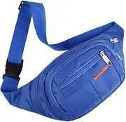 Fanny Pack Bumbag Bumbags for Men Bumbags Large Capacity 4 Pockets Waist Bag Waterproof Fanny Pack for Hiking Dog Walking Travel Blue