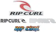 Rip Curl Lip Curl Sticker Set (10pcs) - Black, Red - Surf/Skate Style - Vinyl Material - Outdoor Use - Rectangular Shape - Logo Pattern - Single Use - Classic AST, AST, FR