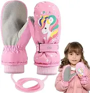 [LOEPENLE] Winter Children's Gloves, Children's Ski Gloves, Stretch Full Finger Gloves, Waterproof Children's Mitten Gloves, Children's Gloves, Full Finger, Thickened Winter Time Gloves for Girls and Boys