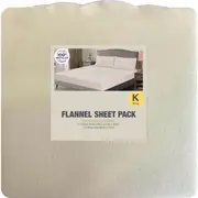 Flannel Bed Sheet Pack King Cream each