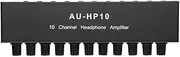 Suesacy 1PC AU-HP10 10 Channel Stereo Headphone Amplifier Black Audio 1Input 10 Output Preamplifier -Control NJM4556A DC12-24V