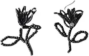 [RYEPOLNIX] Handmade Earrings Beaded Black Rose Flower Ear Hooks Summer Beach Sweet Cute Cool Girls Party Earrings/686