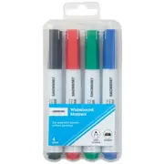 J.Burrows Whiteboard Markers Chisel Assorted 4 Pack