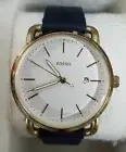 Fossil Women's The Commuter 3 White Dial Blue Leather Band Watch ES4348