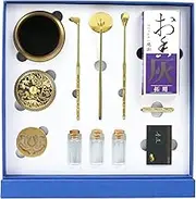 Nvzi 7 Pcs Set Incense Powder Burner Kit DIY Backflow Tower Incense Cone Molds, Agarwood, Chinese Incense Burner Kit, Brass Incense Making Kit