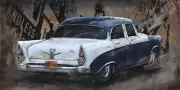 Classic American Car 1950's Caddy 3D Wall Art Metal Cutout Painting Decor