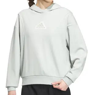 Adidas City ESC Hoody 女 灰色 休閒 冬季 舒適 長袖 連帽 帽T 長袖 IP7077