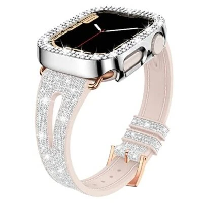 Goton Bling Band + Case for Apple Watch Bands 45mm 44mm 41mm 40mm 38mm Series